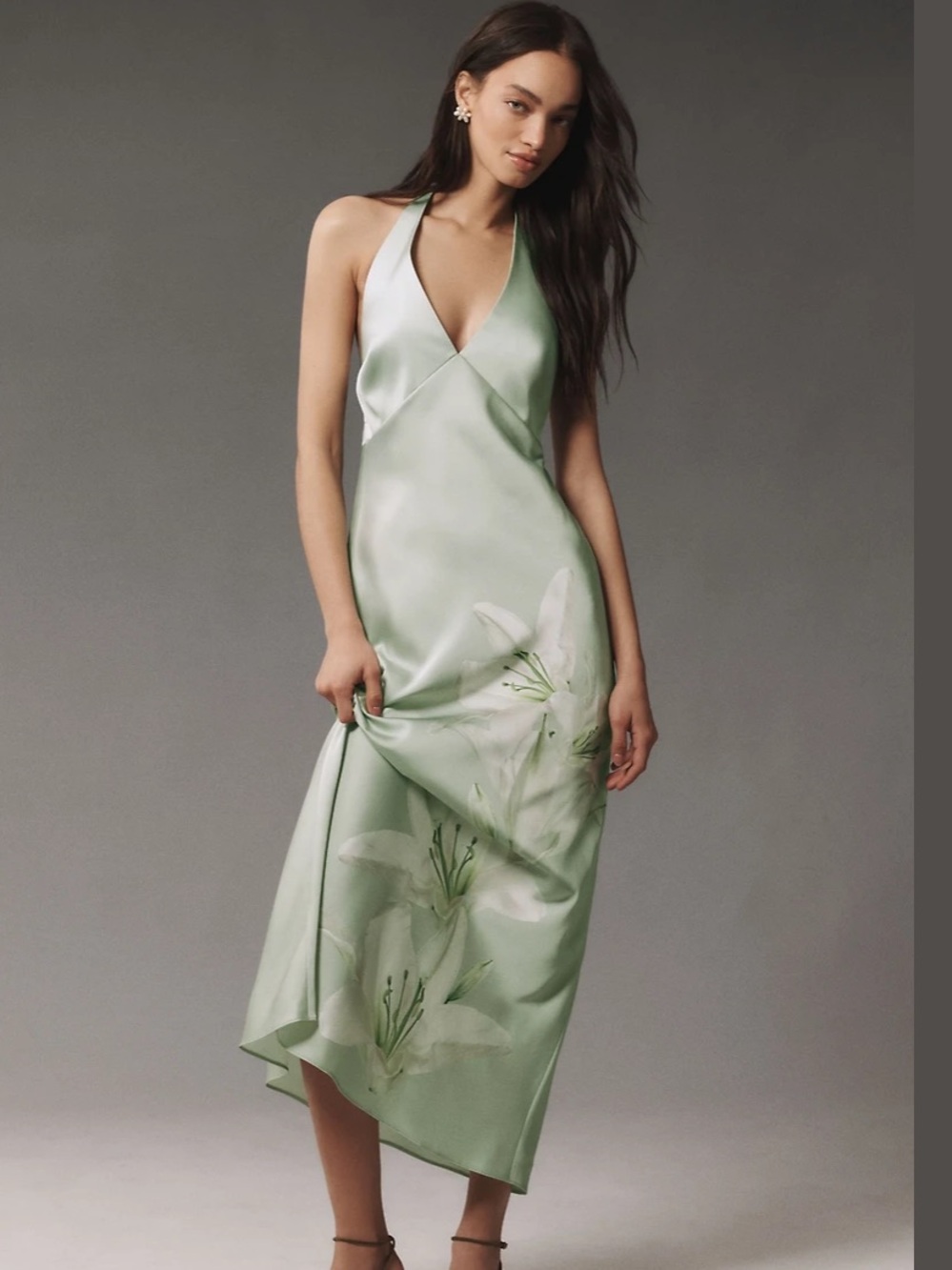 Rachel Zoe Mint Green Halter Dress with White Trim